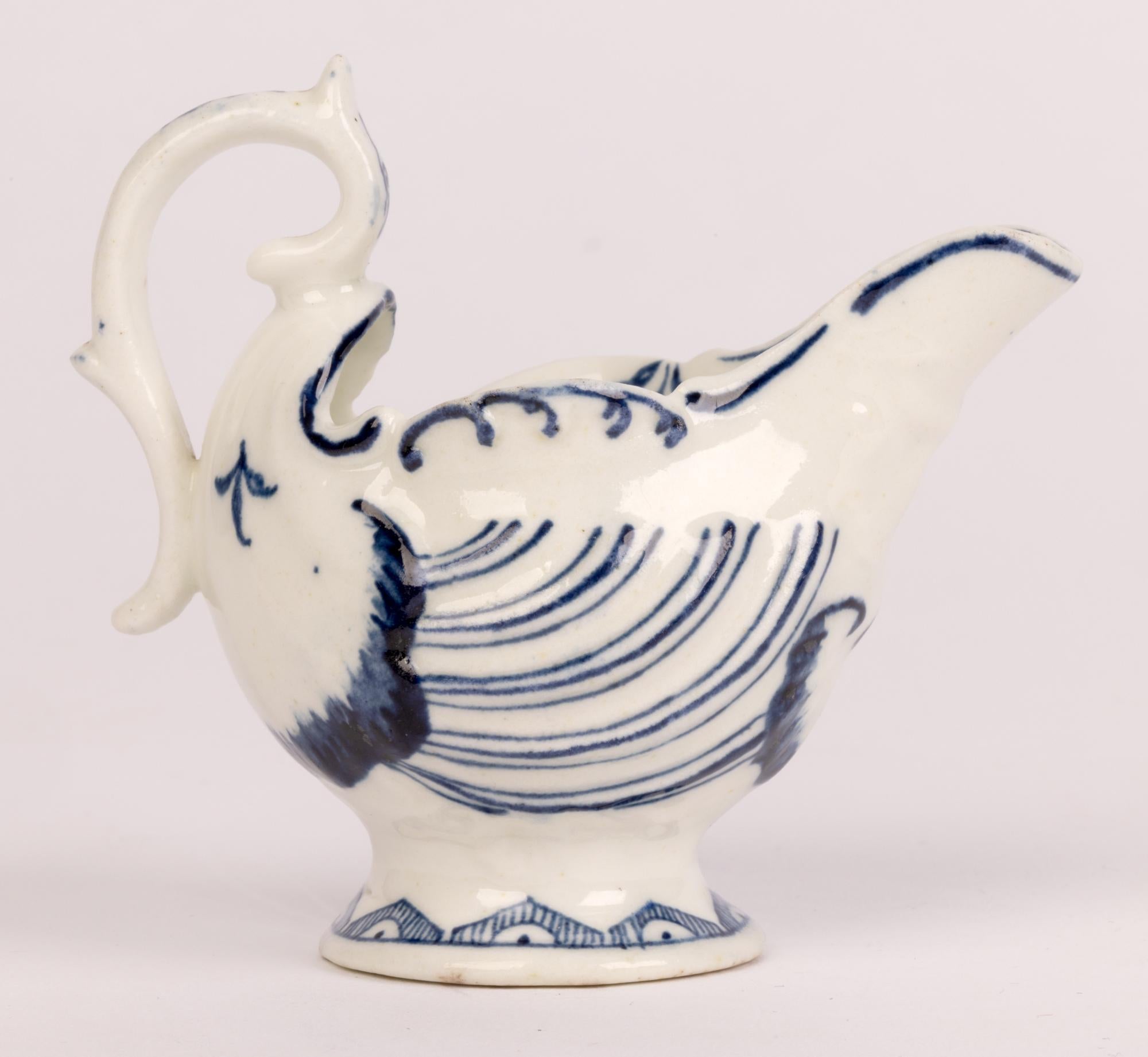 Derby Dolphin & Shell Molded Porcelain Butter Boat Circa 1770 For Sale 1