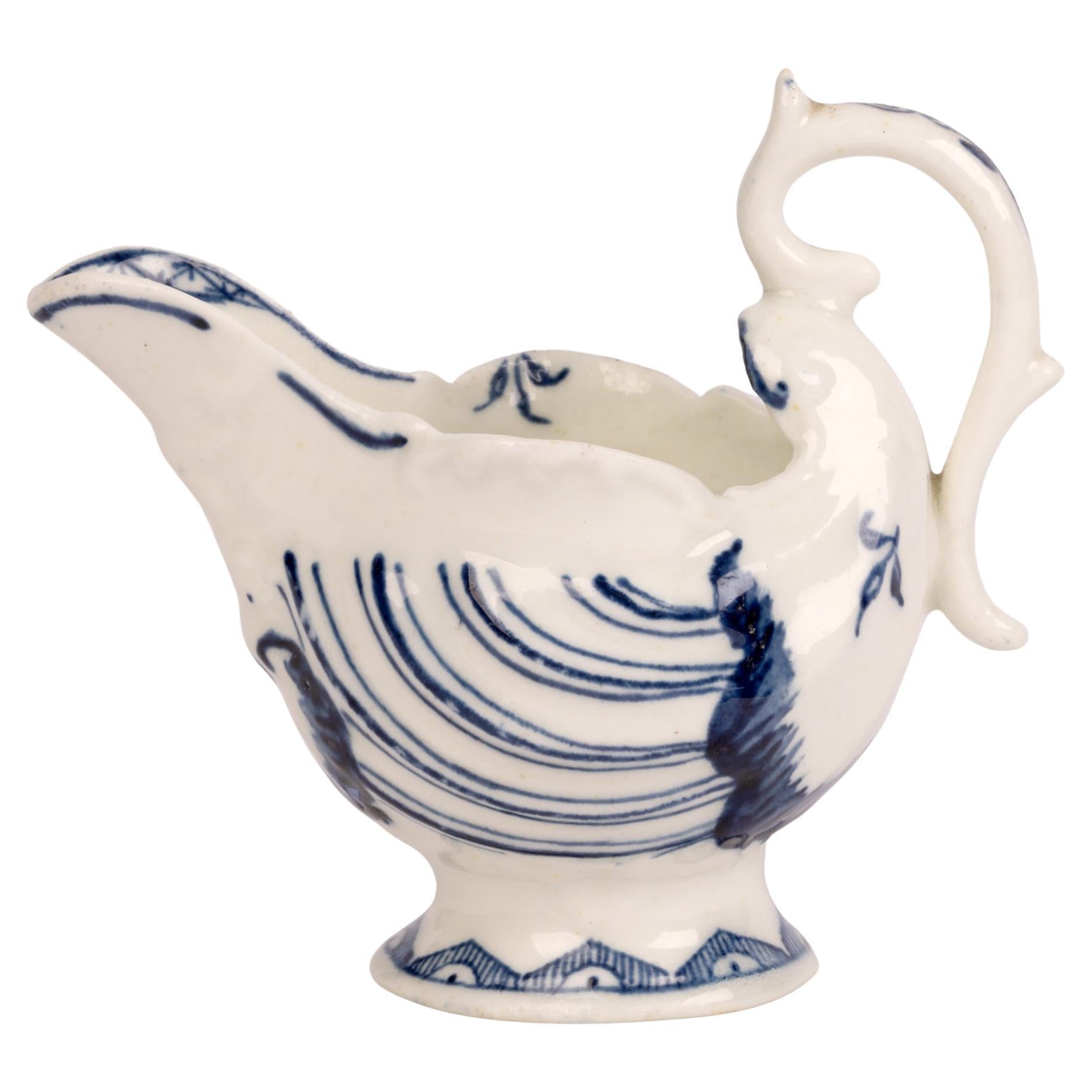 Derby Dolphin & Shell Molded Porcelain Butter Boat Circa 1770 For Sale