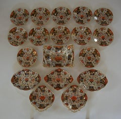 Derby Duesbury Imari Porcelain Dessert Service - 18 Pieces - U.K. - Circa 1825