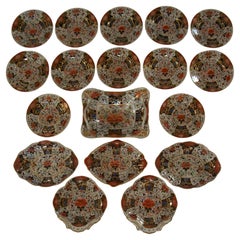 Derby Duesbury Imari Porcelain Dessert Service - 18 Pieces - U.K. - Circa 1825