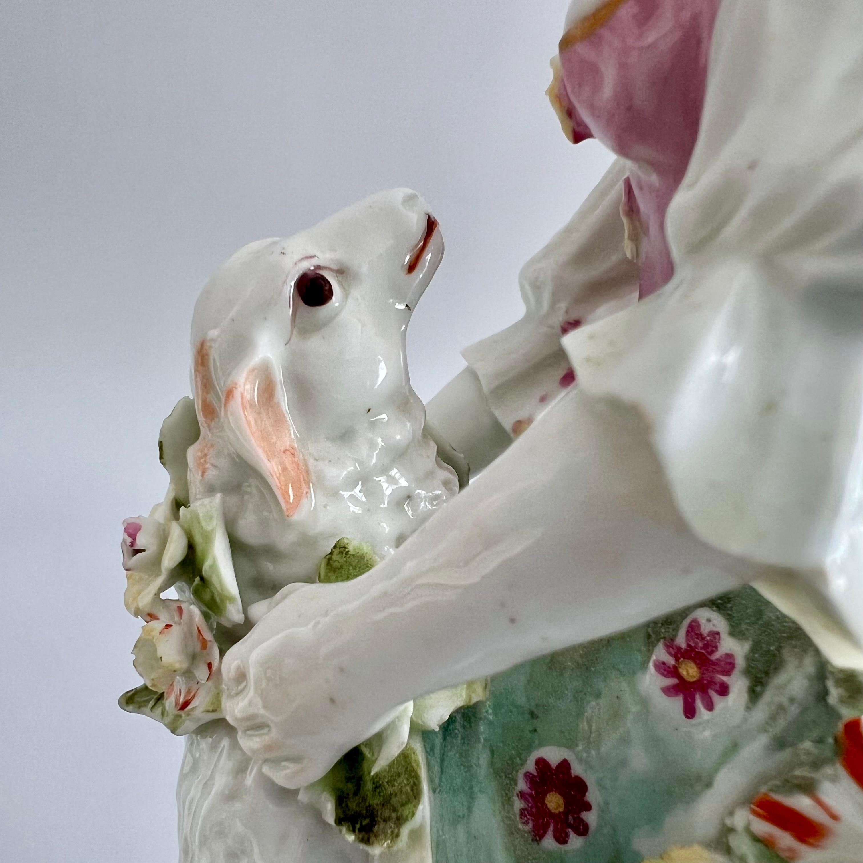 Außergewöhnliches Paar Porzellanfiguren der Hirten der Garland, Derby, um 1765 im Angebot 6