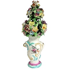 Antique Derby Flower Urn with Pinnacle of Flowers, circa 1770