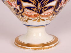 Derby Imari Pattern Partners Porcelain Inkwell and Quill Pen Stand