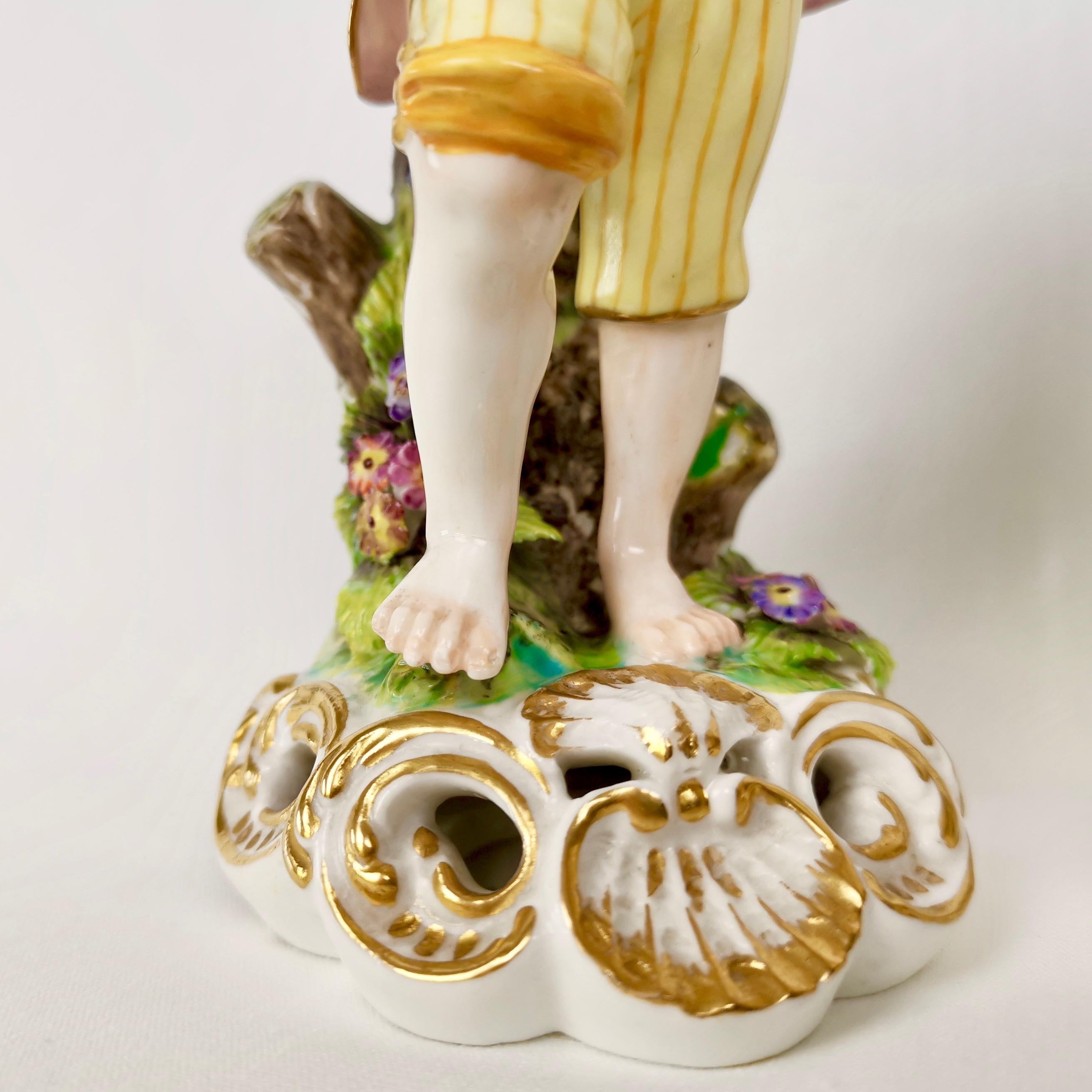 Derby King Street Porcelain Boy and Girl Playing with Dog and Lamb, circa 1915 For Sale 3
