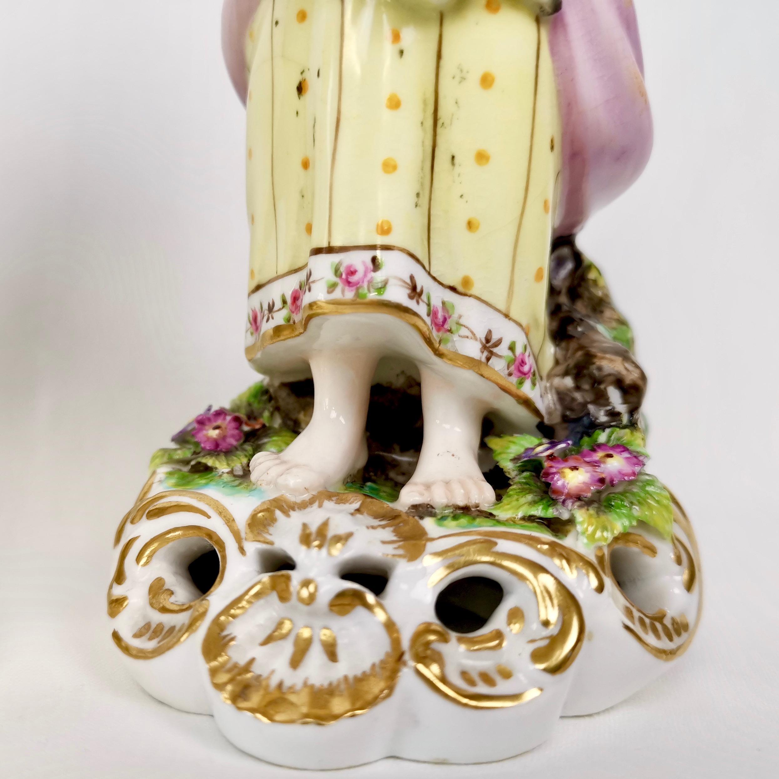 Derby King Street Porcelain Boy and Girl Playing with Dog and Lamb, circa 1915 For Sale 7
