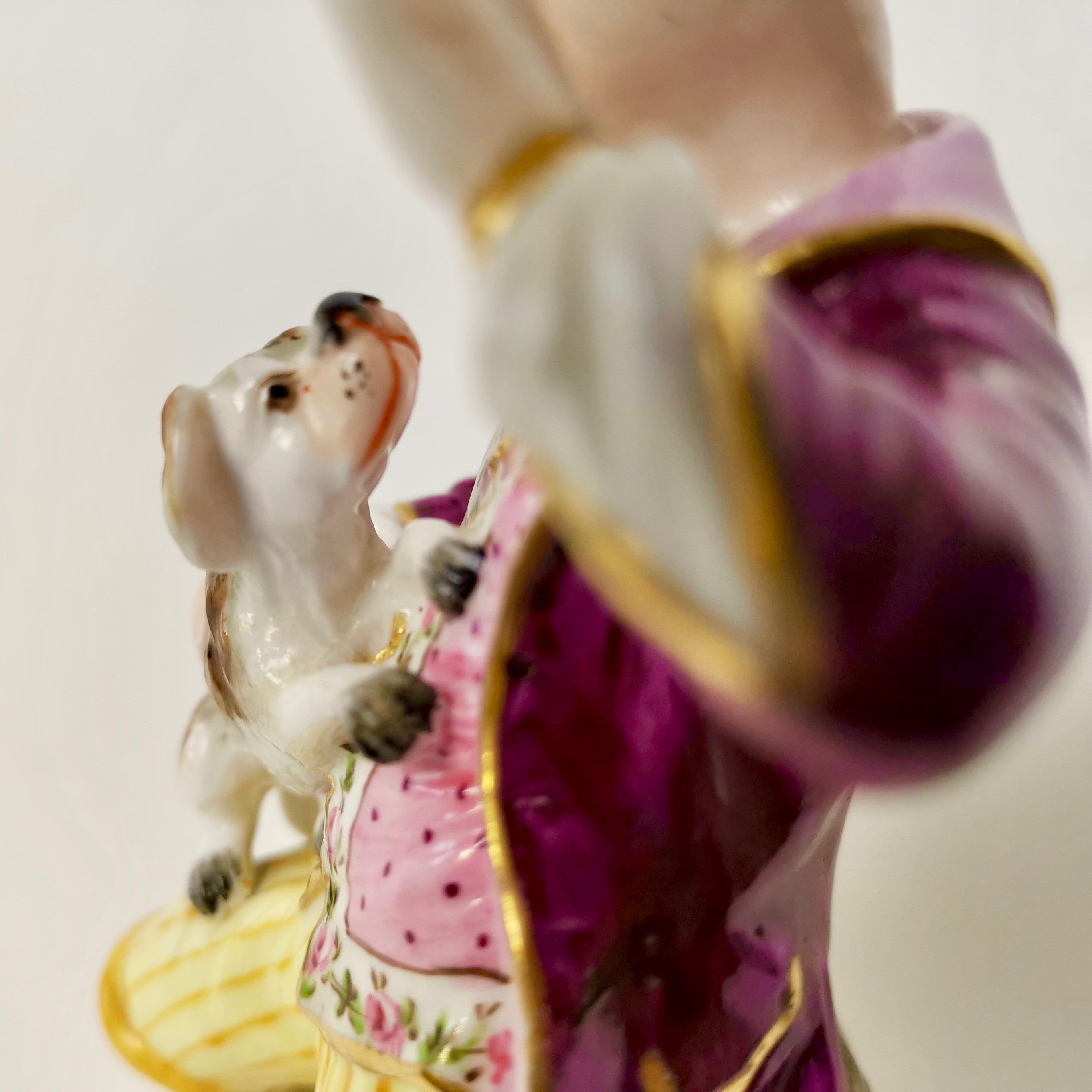 Derby King Street Porcelain Boy and Girl Playing with Dog and Lamb, circa 1915 For Sale 1