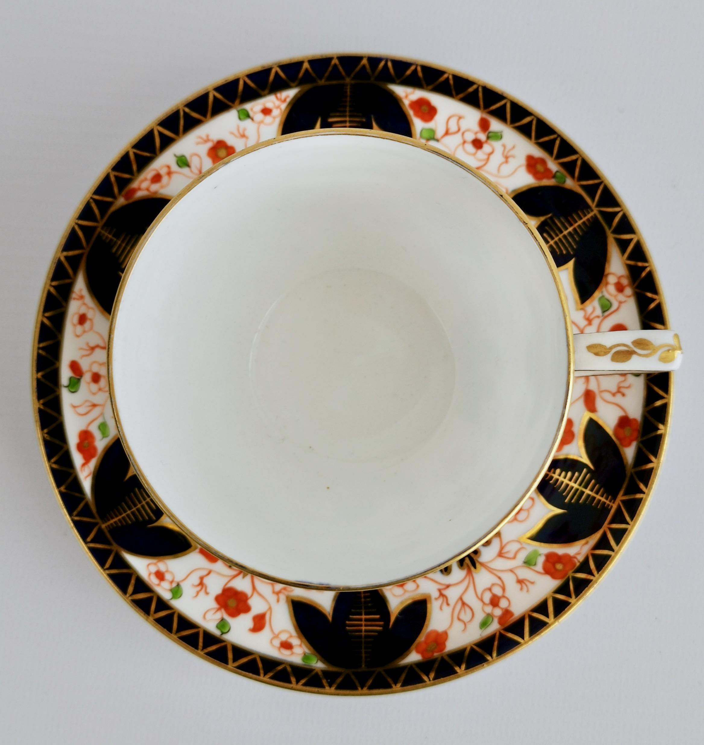 Derby King Street Porcelain Teacup, Imari Red, Blue and Gilt, Victorian 1889 In Good Condition For Sale In London, GB