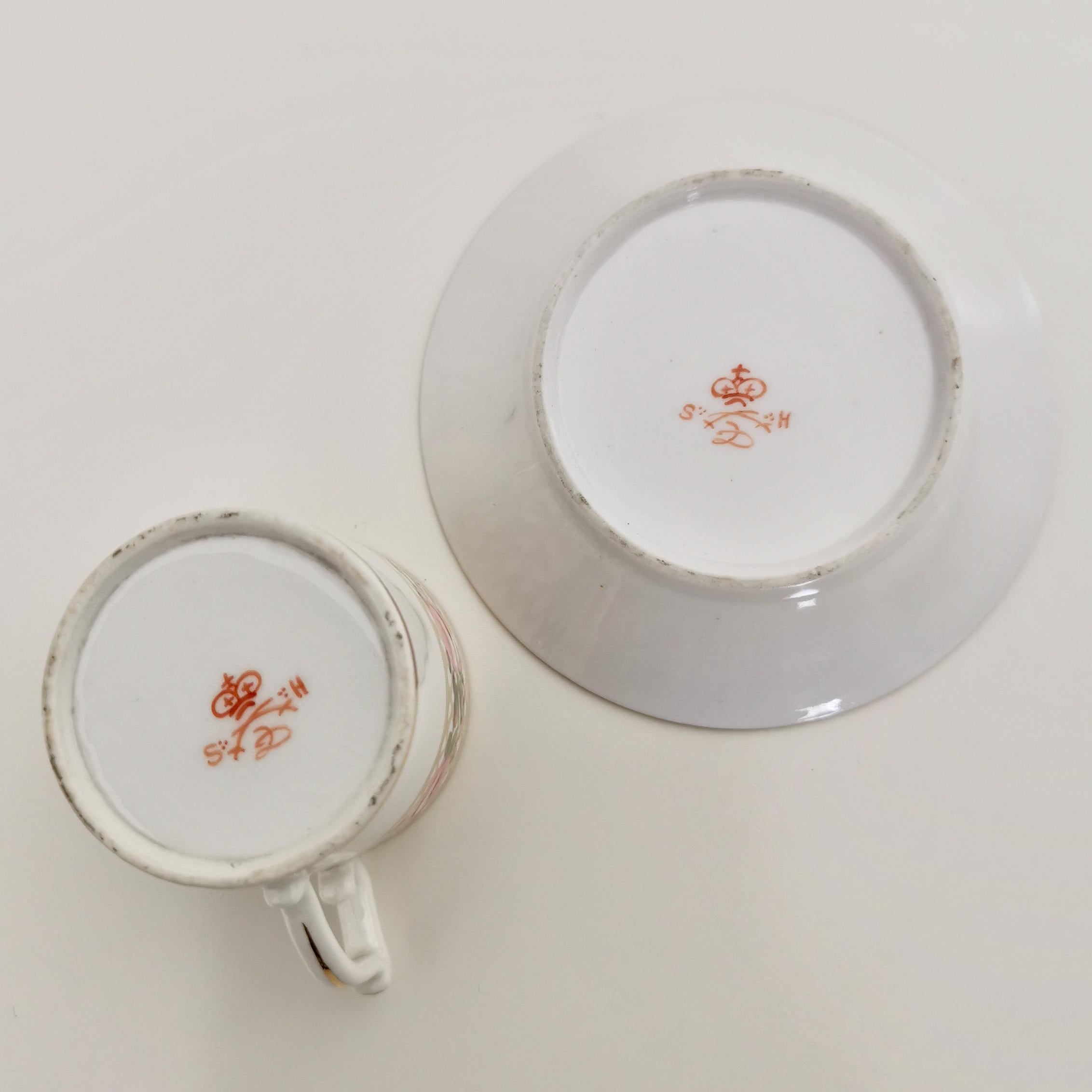 Derby King Street Tiny Porcelain Demitasse Cup, Pink Roses and Gilt, 1862-1935 8