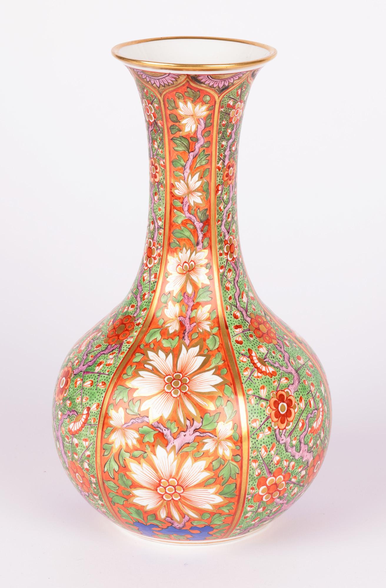 Derby Late Georgian Floral Painted Bottle Shape Porcelain Vase For Sale 7