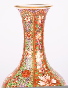 Spätgeorgianische Porzellanvase in Flaschenform mit Blumenmuster von Derby