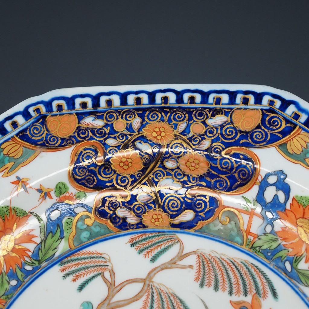 Enamel Derby Octagonal Plate, Similar to the Lowther Castle Service, c.1810 For Sale