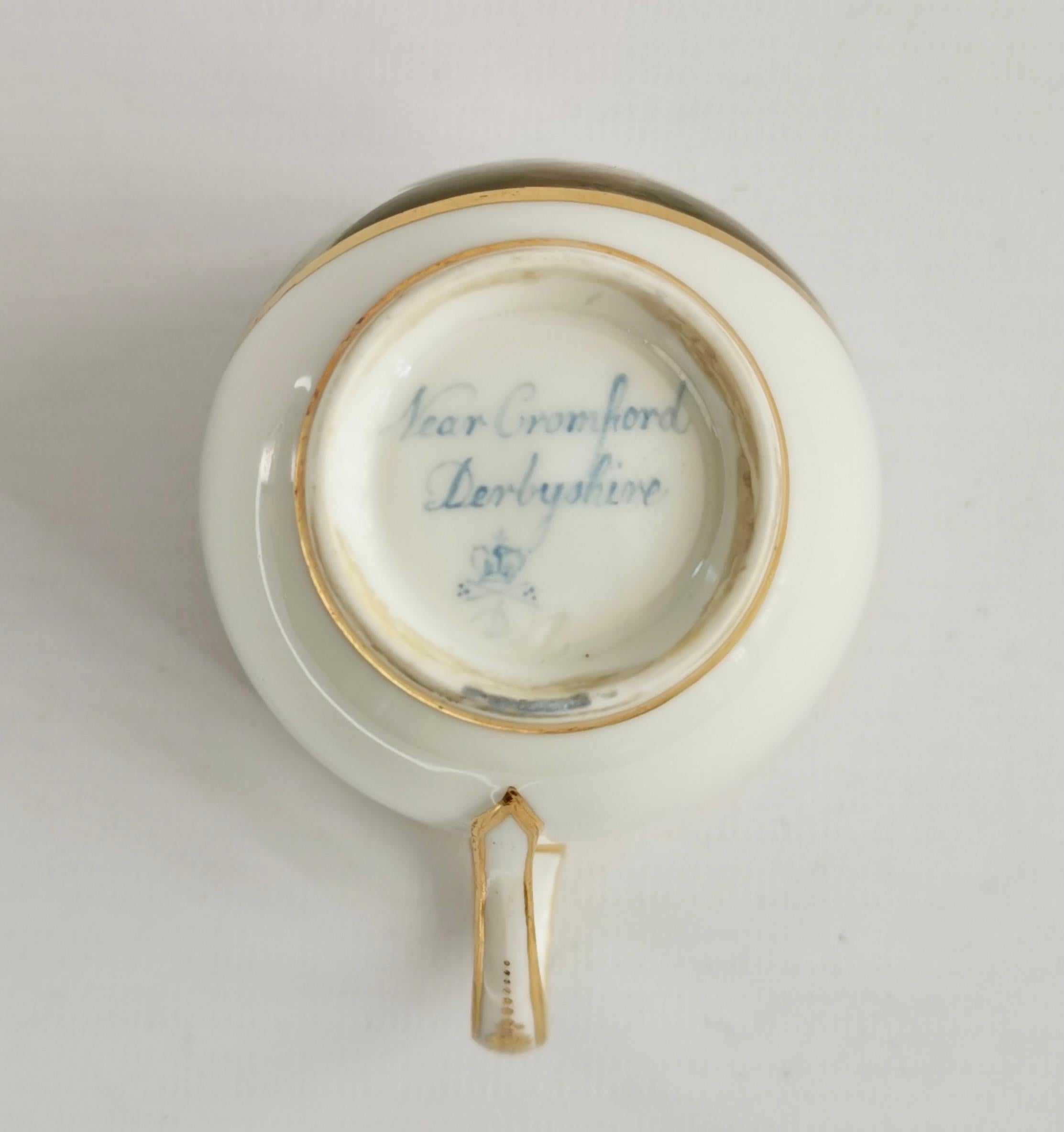 Derby Orphaned Coffee Can, White, Landscape by Zachariah Boreman, ca 1790 For Sale 4