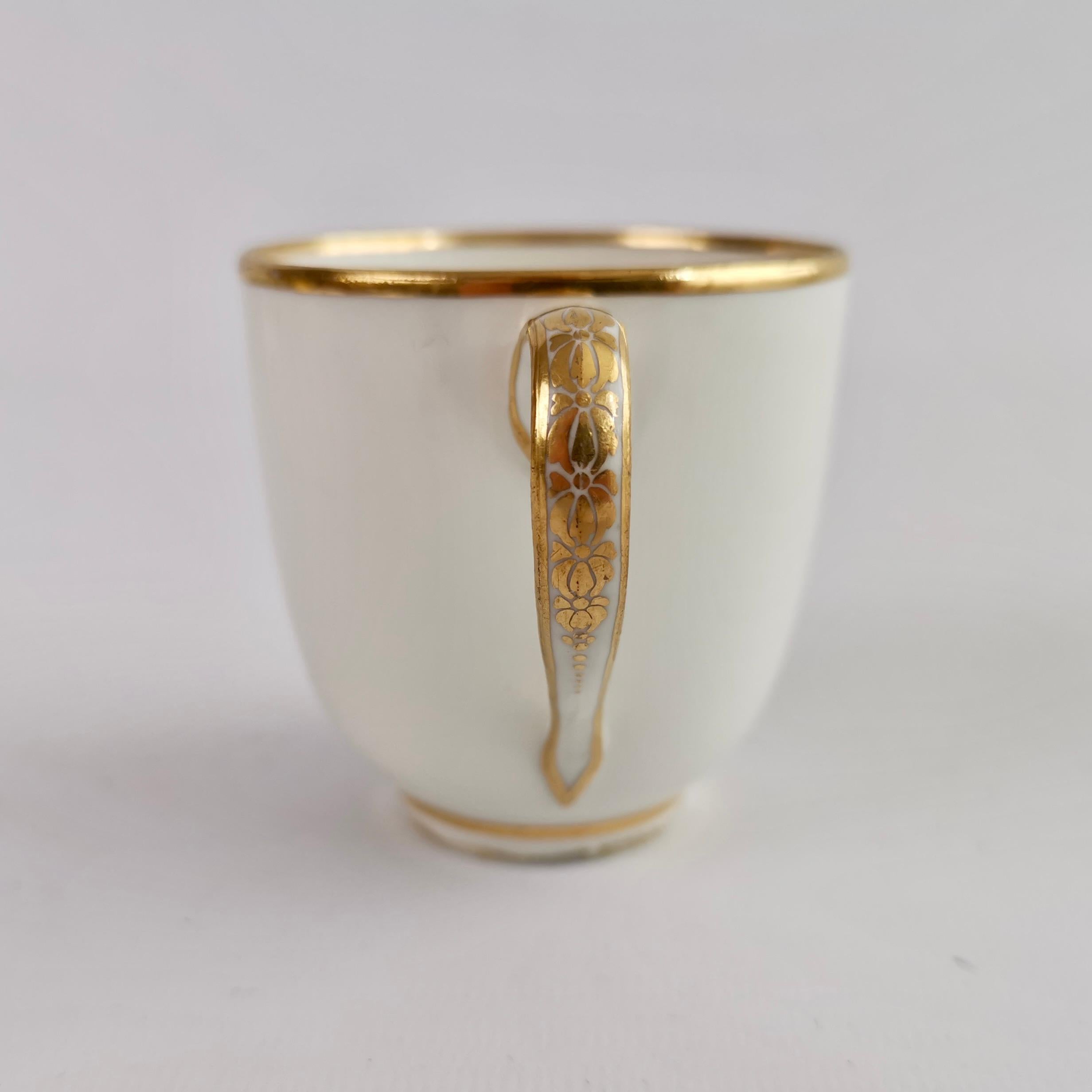 Georgian Derby Orphaned Coffee Can, White, Landscape by Zachariah Boreman, ca 1790 For Sale