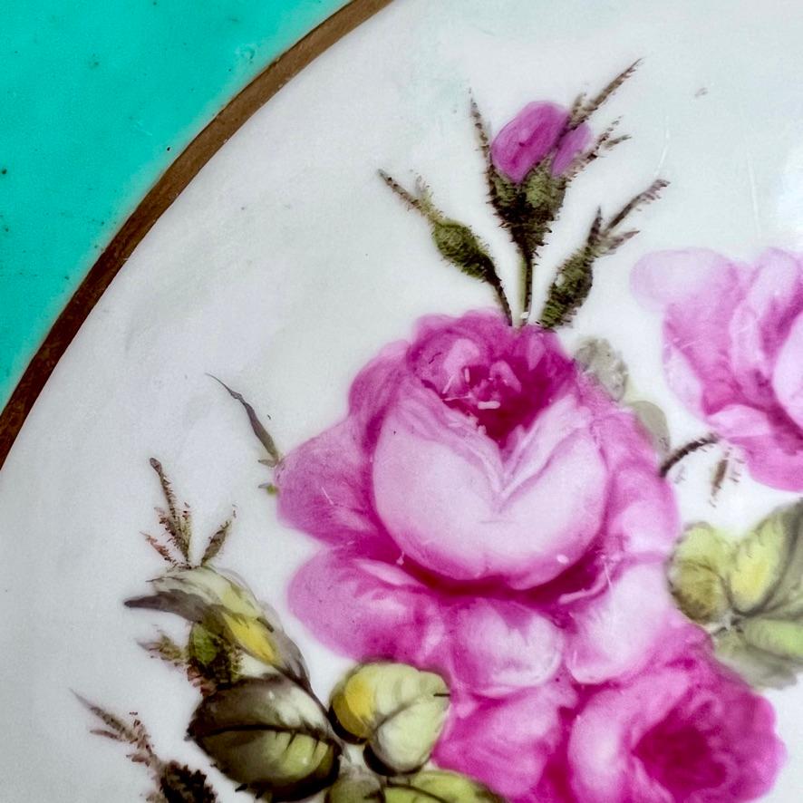 Ovale Derby-Schale, Kammerservice, William Billingsley-Rosen auf Grün, 1795 (2) im Angebot 4