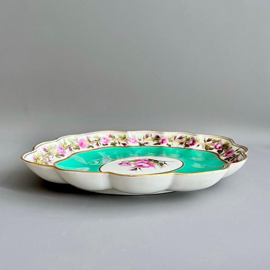 Ovale Derby-Schale, Kammerservice, William Billingsley-Rosen auf Grün, 1795 (2) im Angebot 6