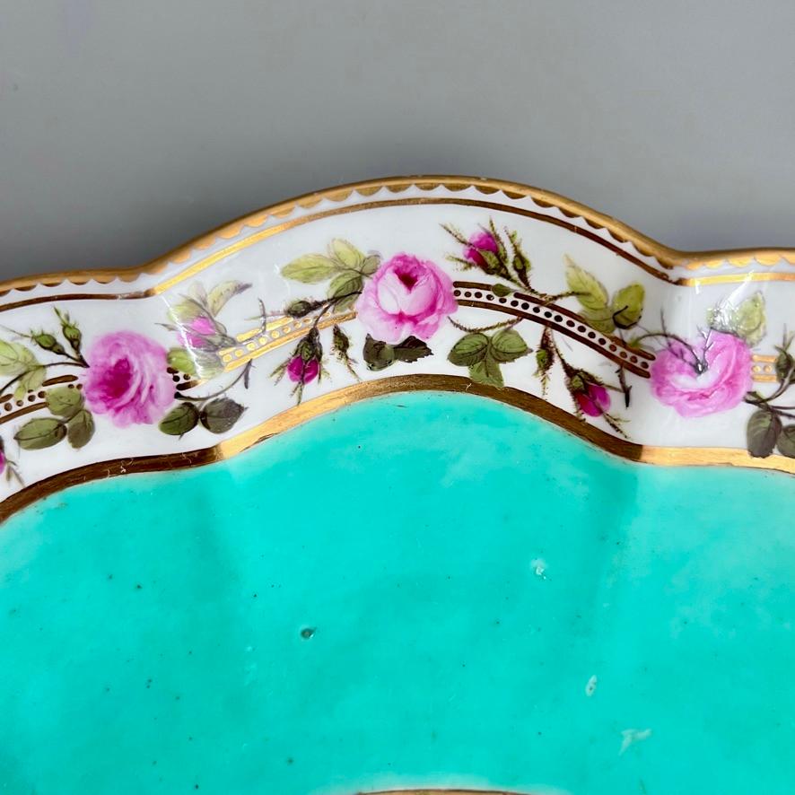 Ovale Derby-Schale, Kammerservice, William Billingsley-Rosen auf Grün, 1795 (2) im Zustand „Gut“ im Angebot in London, GB