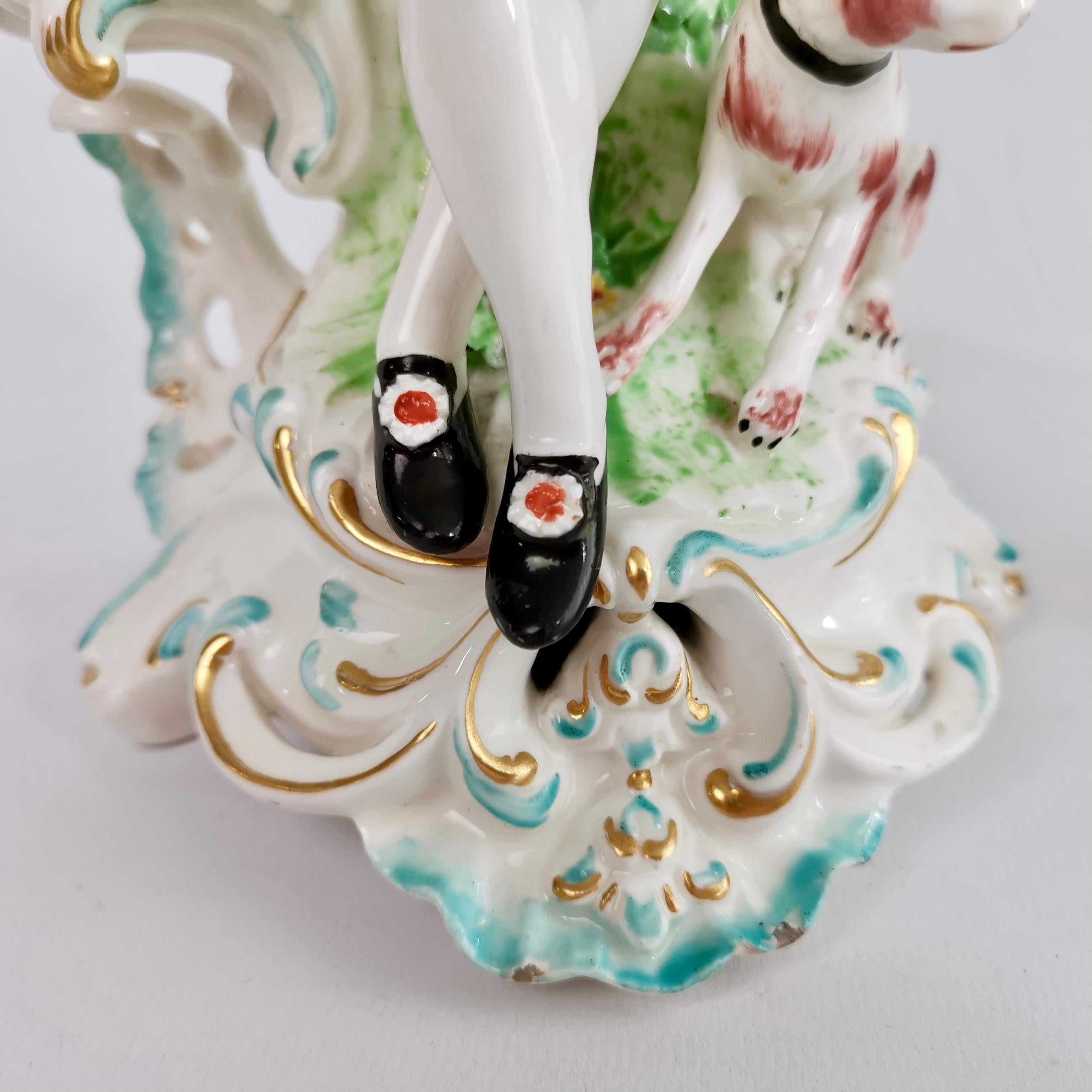Derby Pair of Candle Stick Figures, Bagpiper and Lady with Lute, Rococo, Ca 1765 For Sale 10