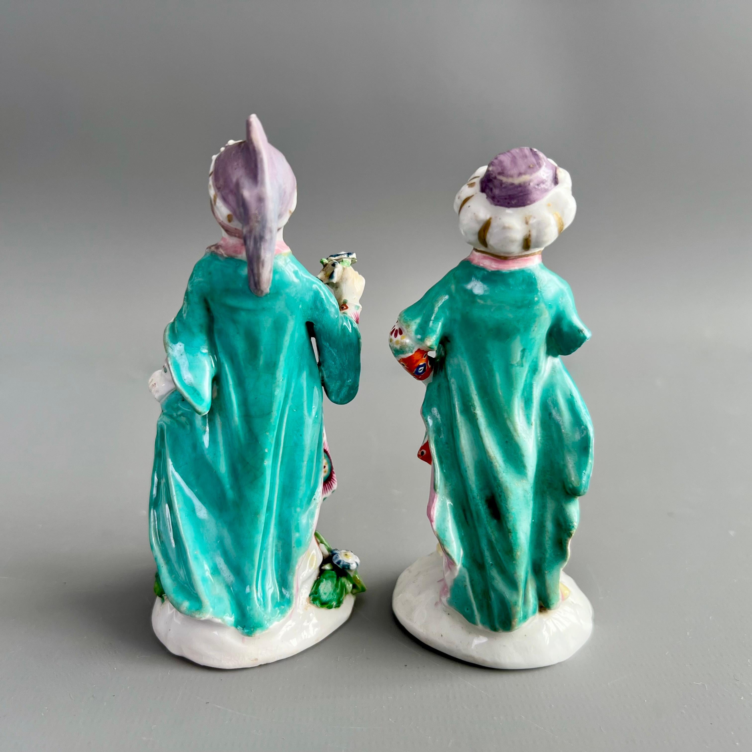 This is a rather rare pair of porcelain figures made by Derby around 1770. The pair was called the 