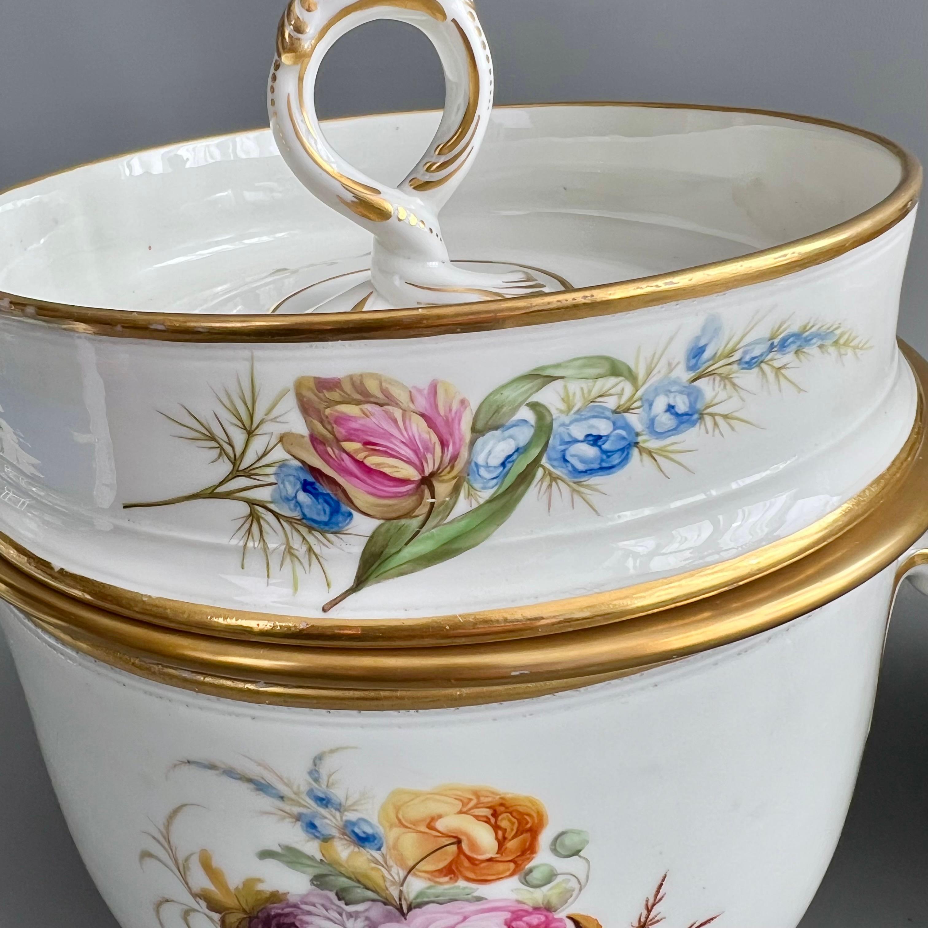 Pareja de cubiteras de porcelana Derby, Flores finas de William Billingsley, hacia 1790 en venta 2