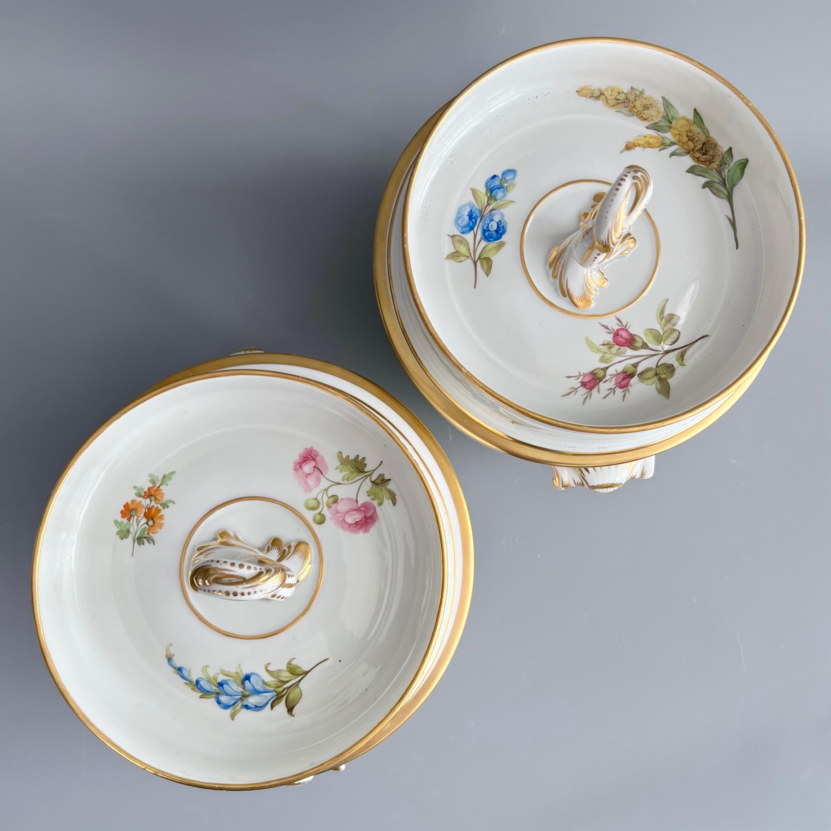 Pareja de cubiteras de porcelana Derby, Flores finas de William Billingsley, hacia 1790 en venta 6