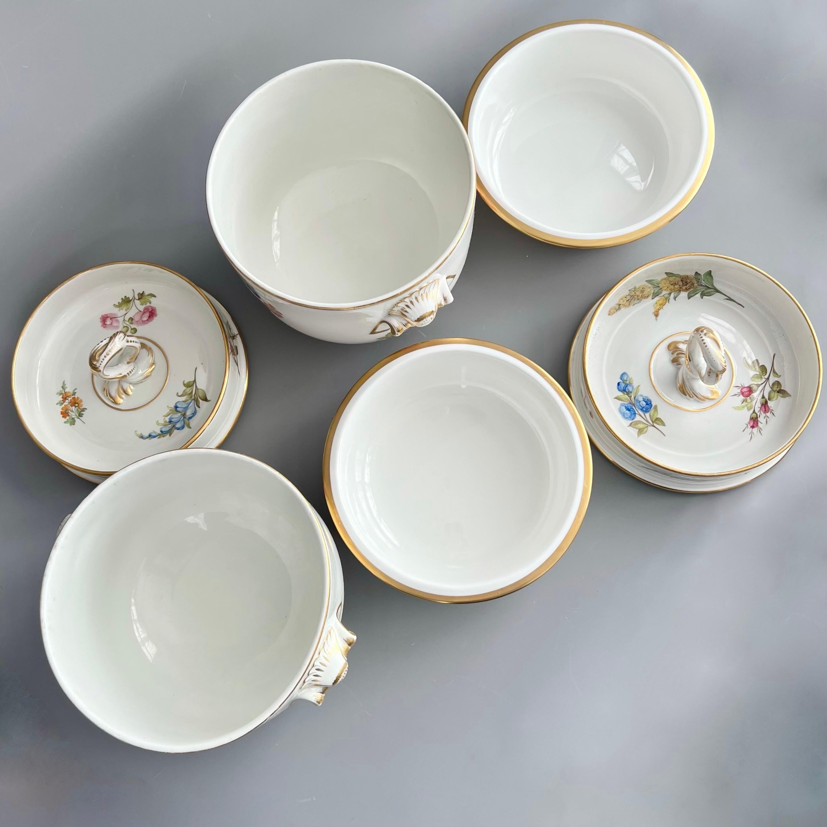 Pareja de cubiteras de porcelana Derby, Flores finas de William Billingsley, hacia 1790 en venta 7