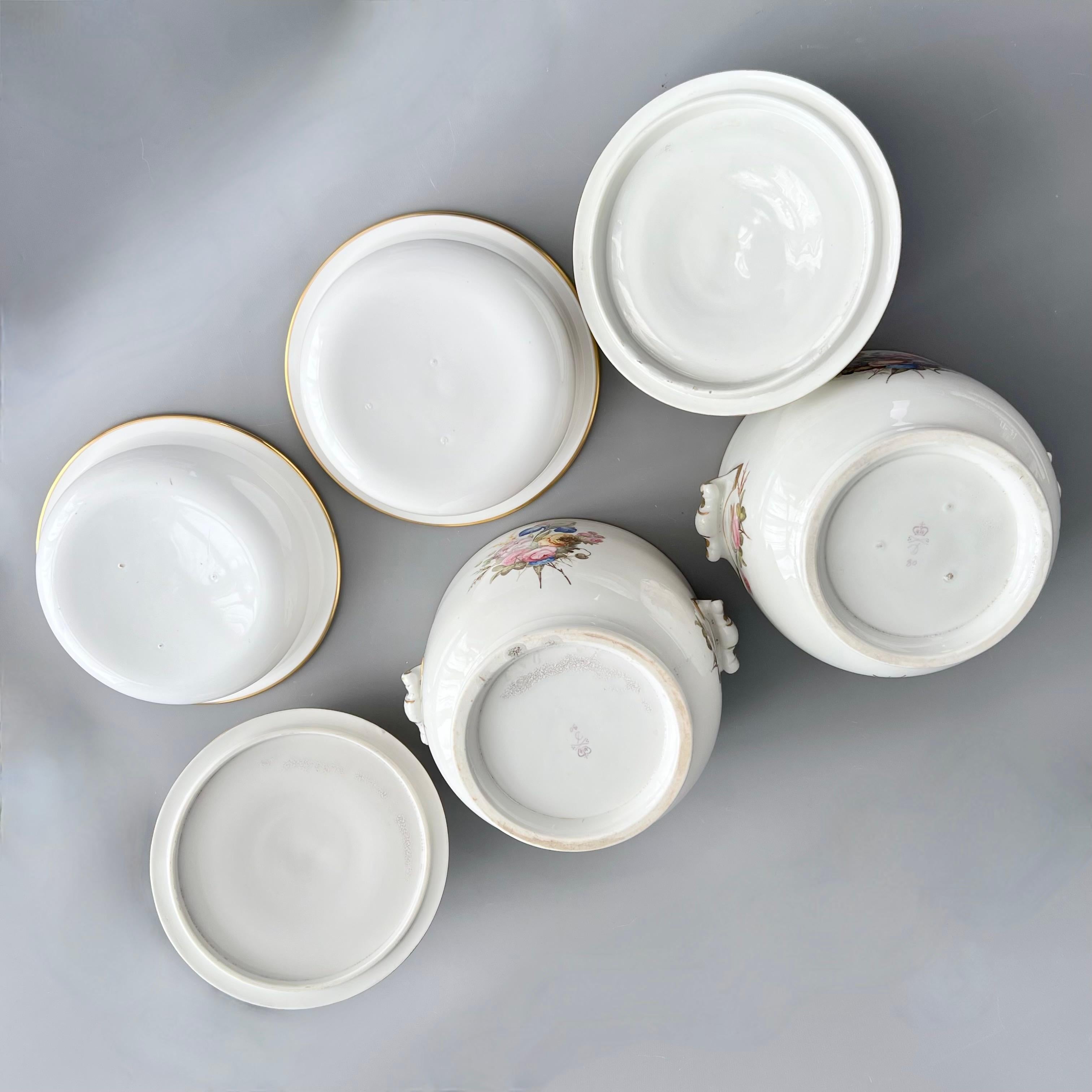 Pareja de cubiteras de porcelana Derby, Flores finas de William Billingsley, hacia 1790 en venta 8