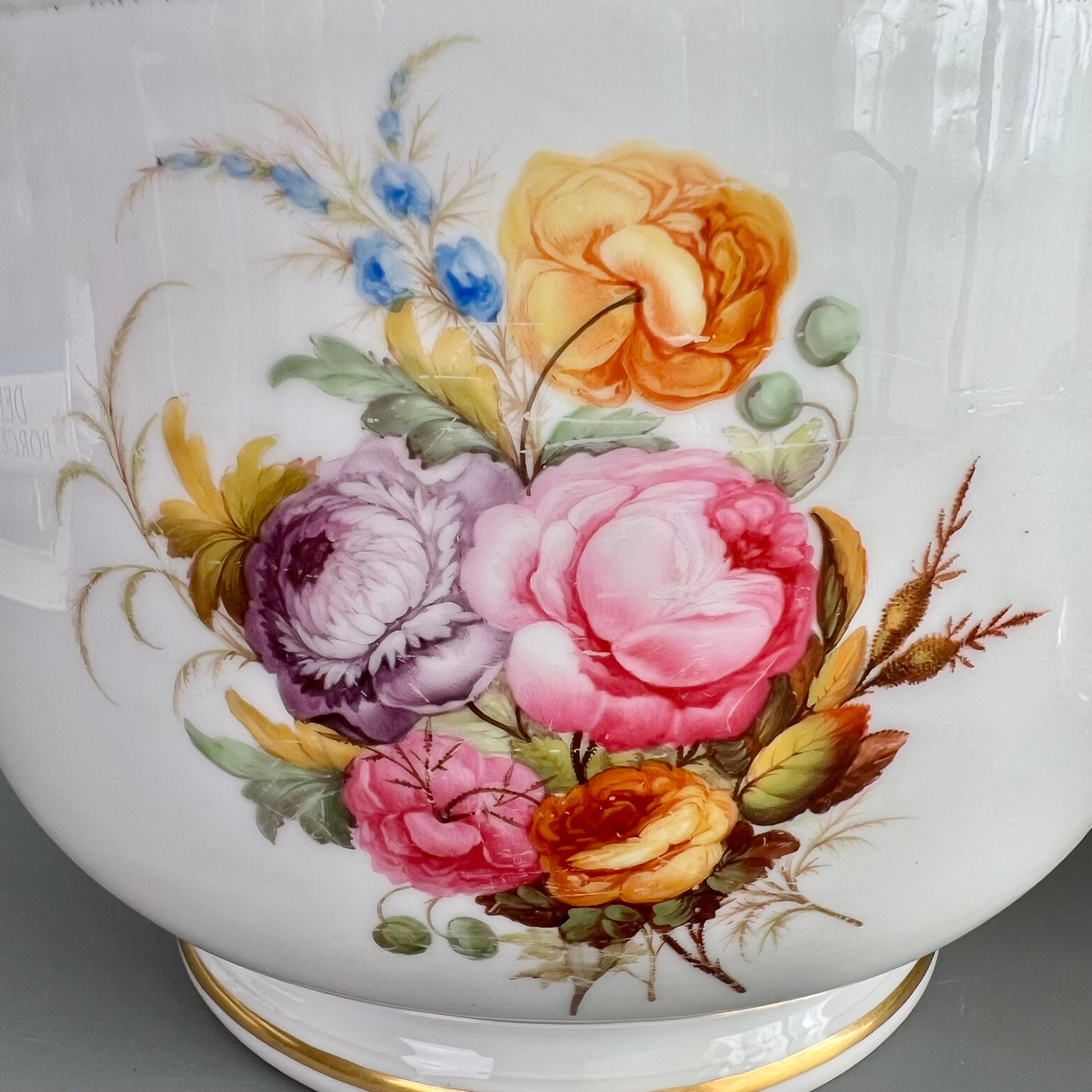 Pareja de cubiteras de porcelana Derby, Flores finas de William Billingsley, hacia 1790 en Bueno estado para la venta en London, GB