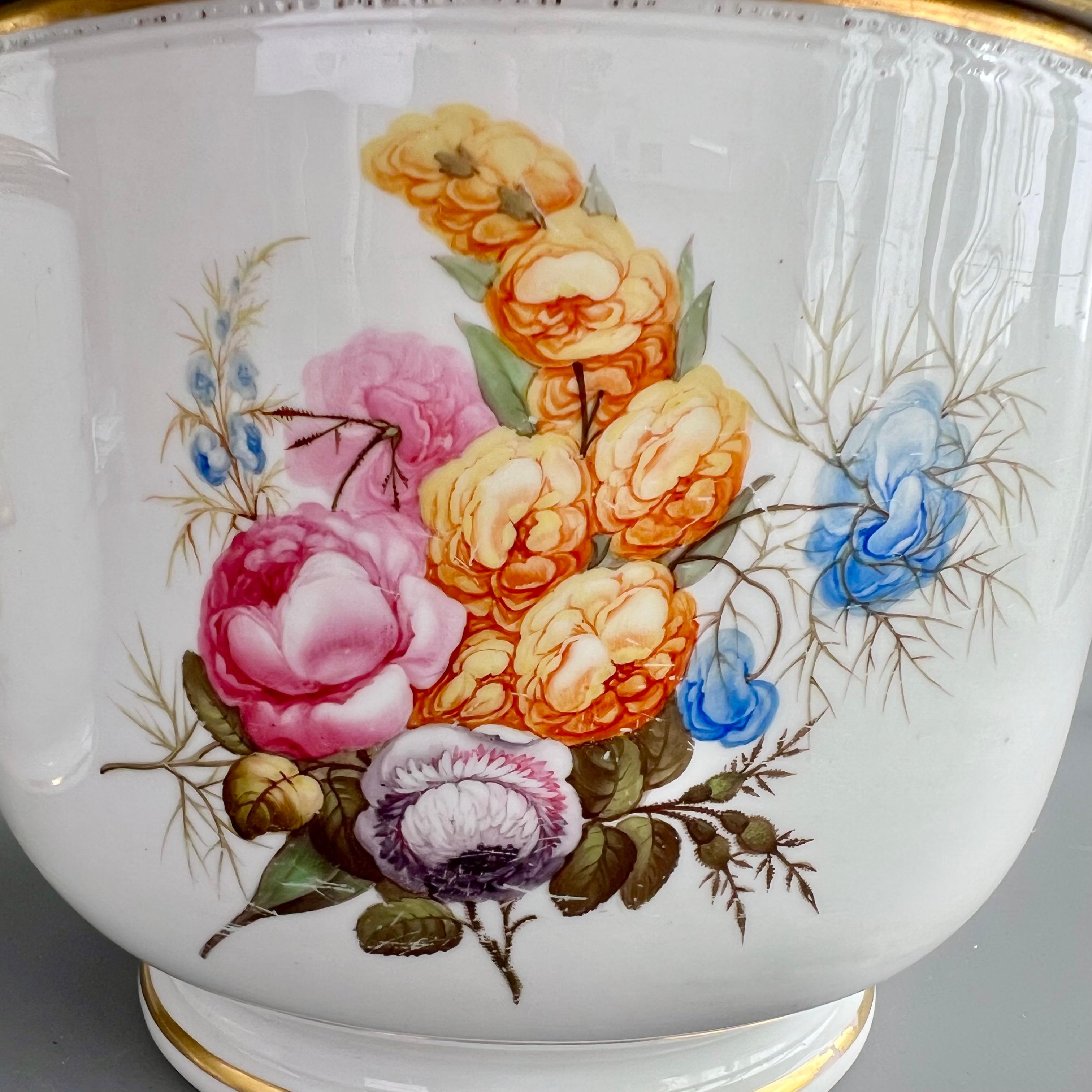 Pareja de cubiteras de porcelana Derby, Flores finas de William Billingsley, hacia 1790 en venta 1