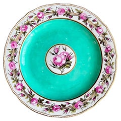 Derby Plate, Camden Service, William Billingsley Roses on Green, 1795