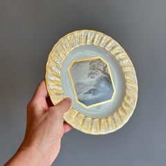 Placa Derby, escena de caza monocroma en sepia de John Brewer, hacia 1795-1800