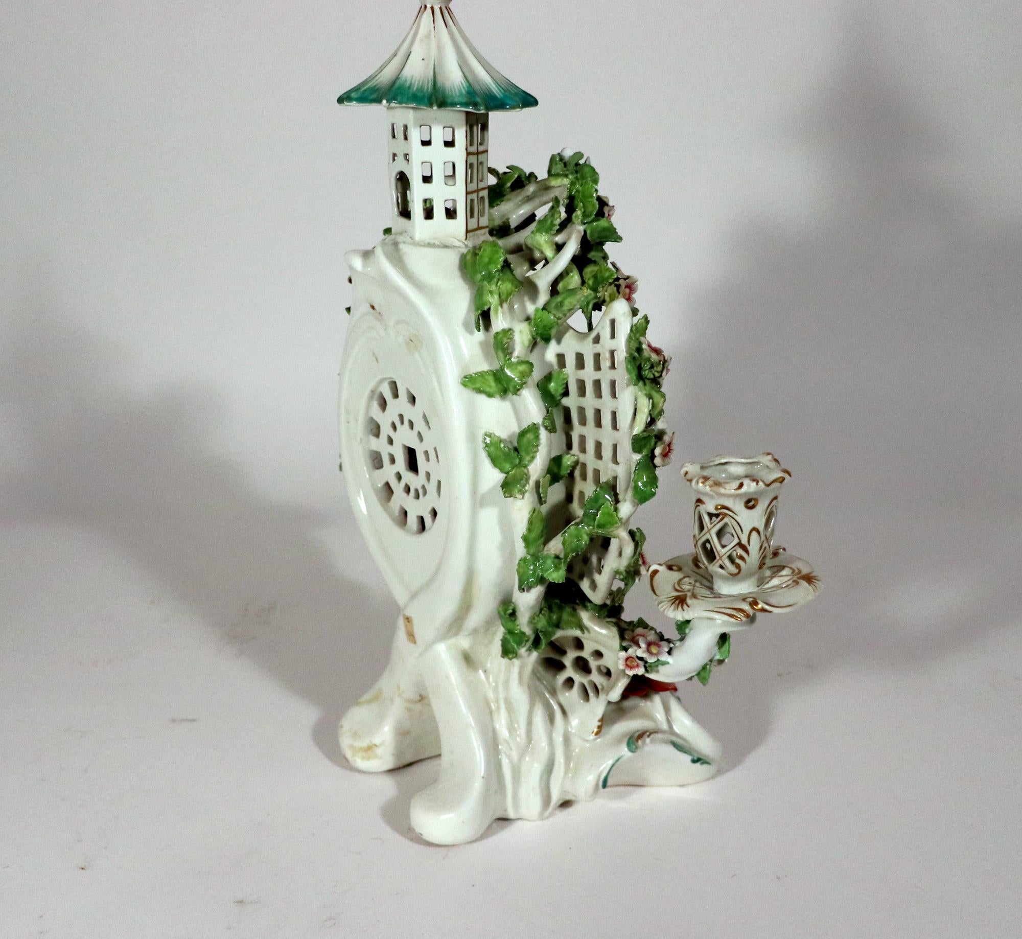 Derby Porcelain Arbor Musician Candelabrum For Sale 9