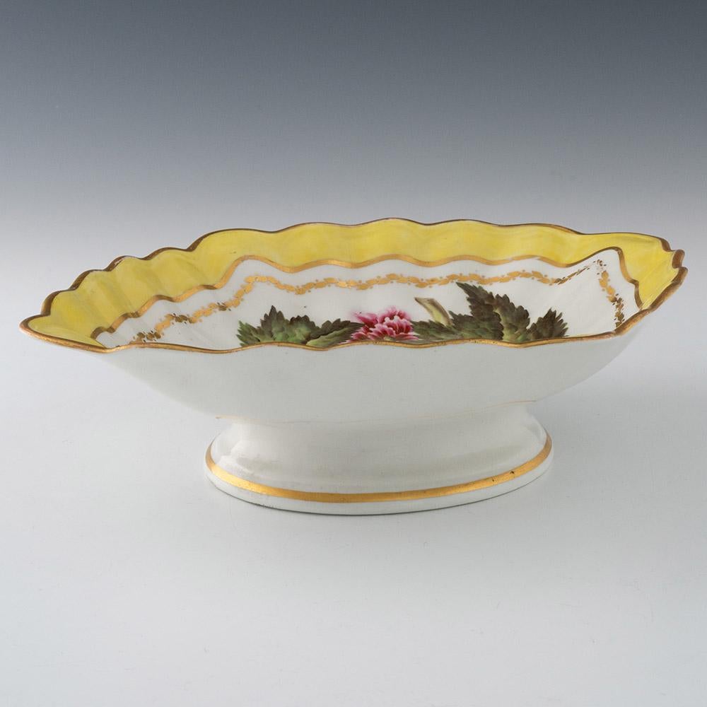Late 18th Century Derby Porcelain Botanical Comport Pattern 216 c1795 For Sale