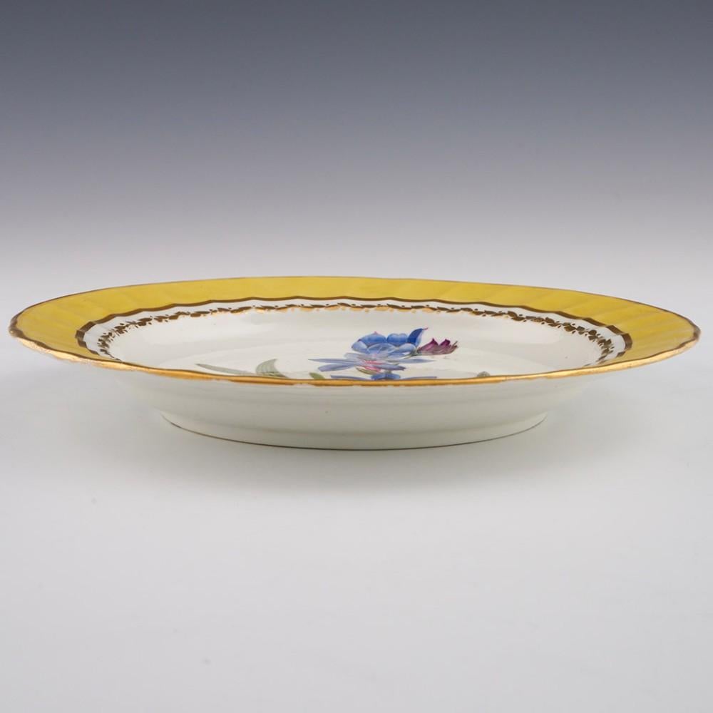 George III Derby Porcelain Botanical Dessert Plate Pattern 216 with Babiana Stricta
