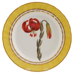 Derby Porcelain Botanical Dessert Plate Pattern 216 with Chalcedonian Lily
