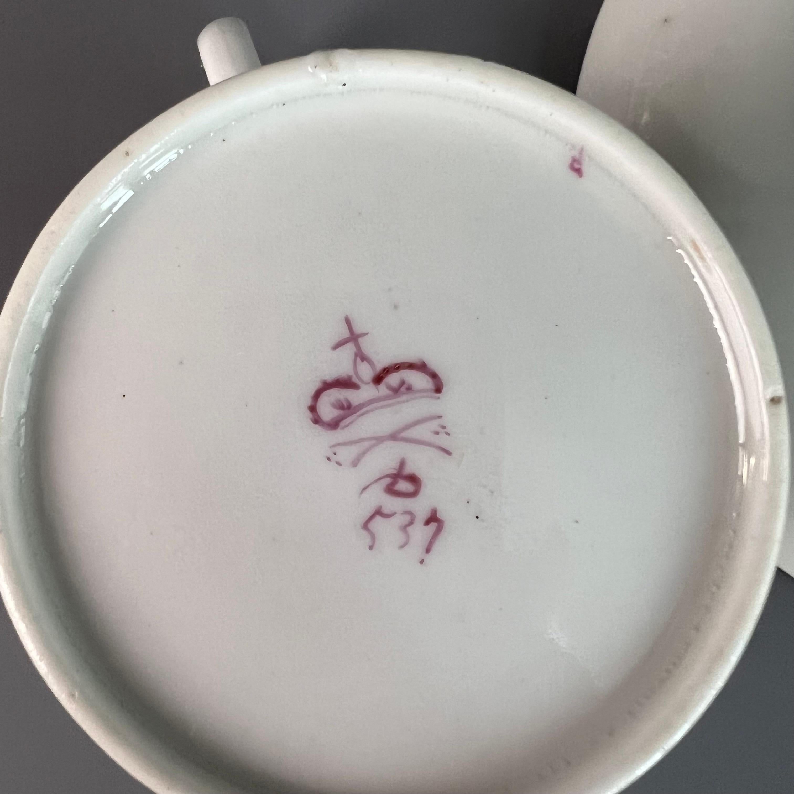 Derby Porcelain Coffee Can and Saucer, White with Gilt Georgian, circa 1795 5