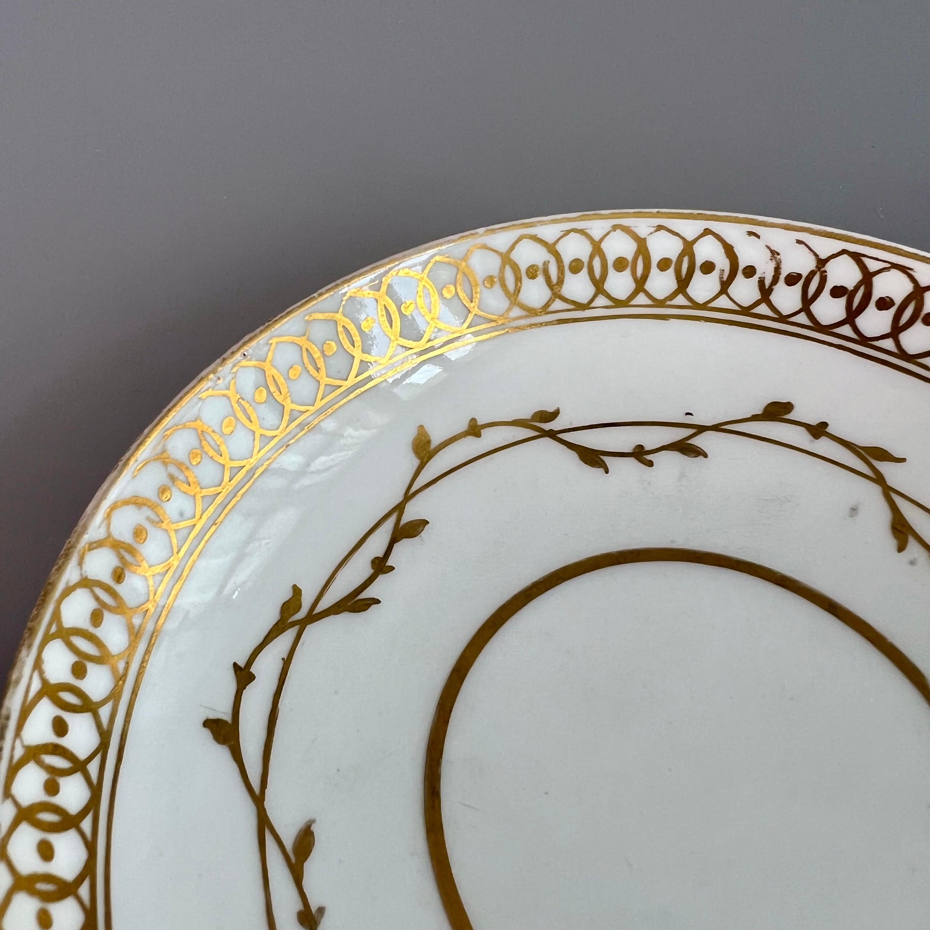 Derby Porcelain Coffee Can and Saucer, White with Gilt Georgian, circa 1795 7