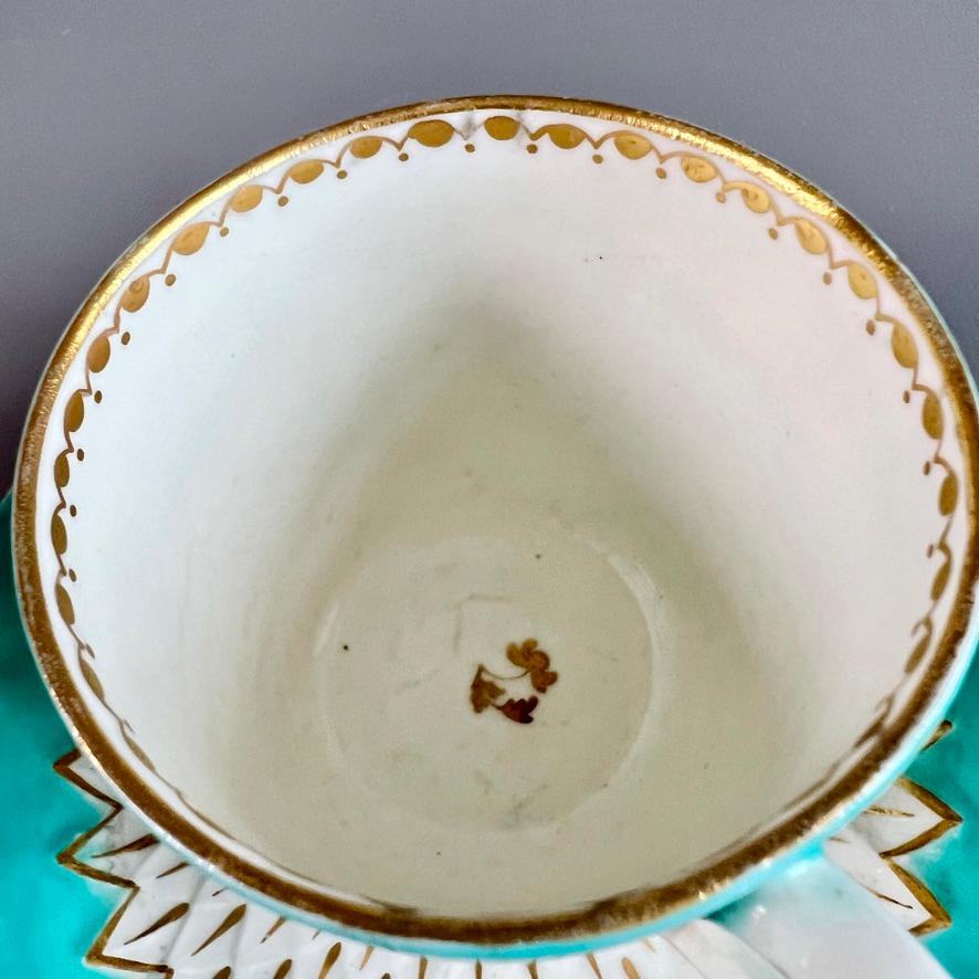 Derby Porcelain Coffee Cup, Artichoke Pattern in Turquoise, Georgian ca 1785 For Sale 3