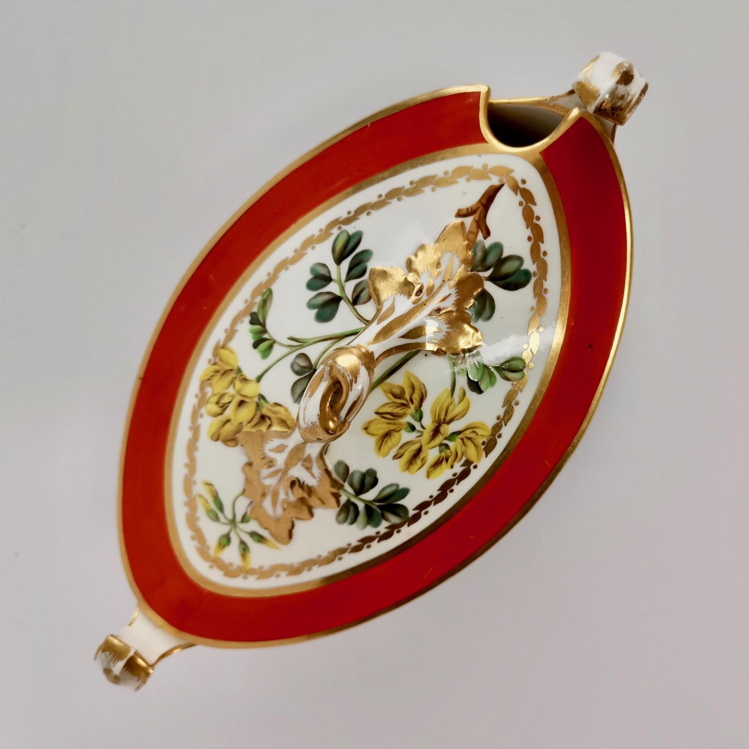 Anglais Service à dessert en porcelaine de Derby:: Attr. botanique rouge à John Brewer:: Régence 1795 en vente