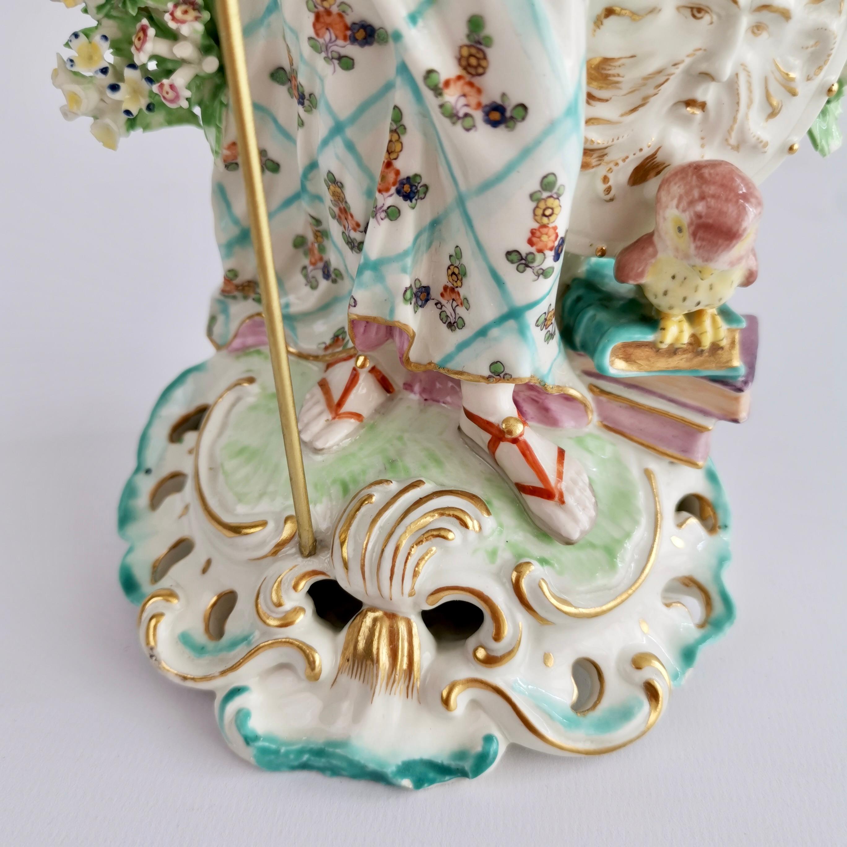 Derby Porcelain Figure of Minerva with Owl, Rococo Ca 1765 4