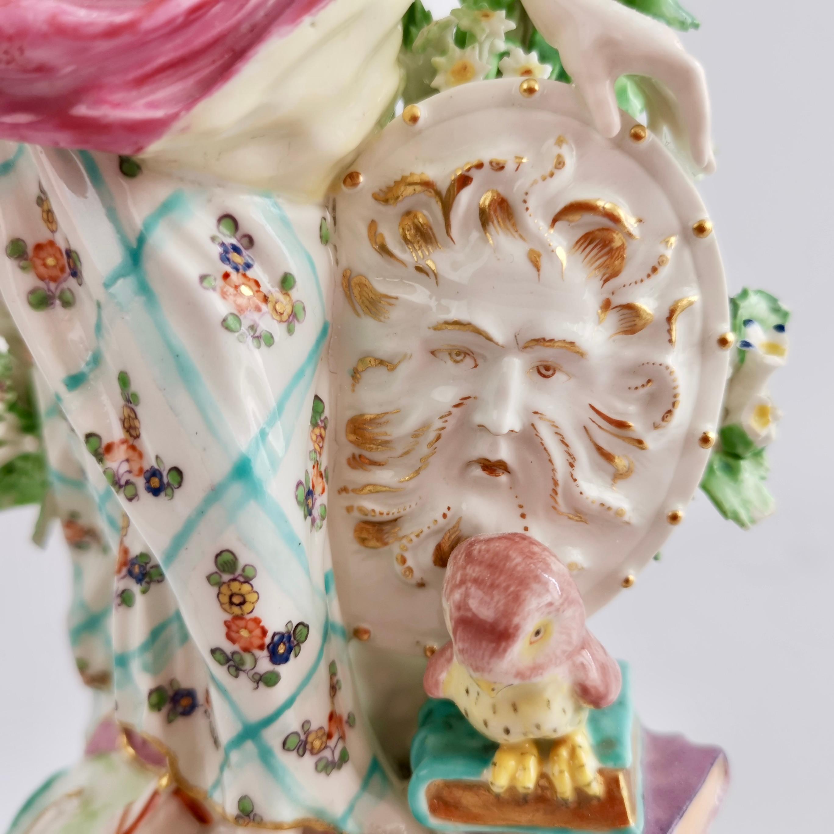 Derby Porcelain Figure of Minerva with Owl, Rococo Ca 1765 6