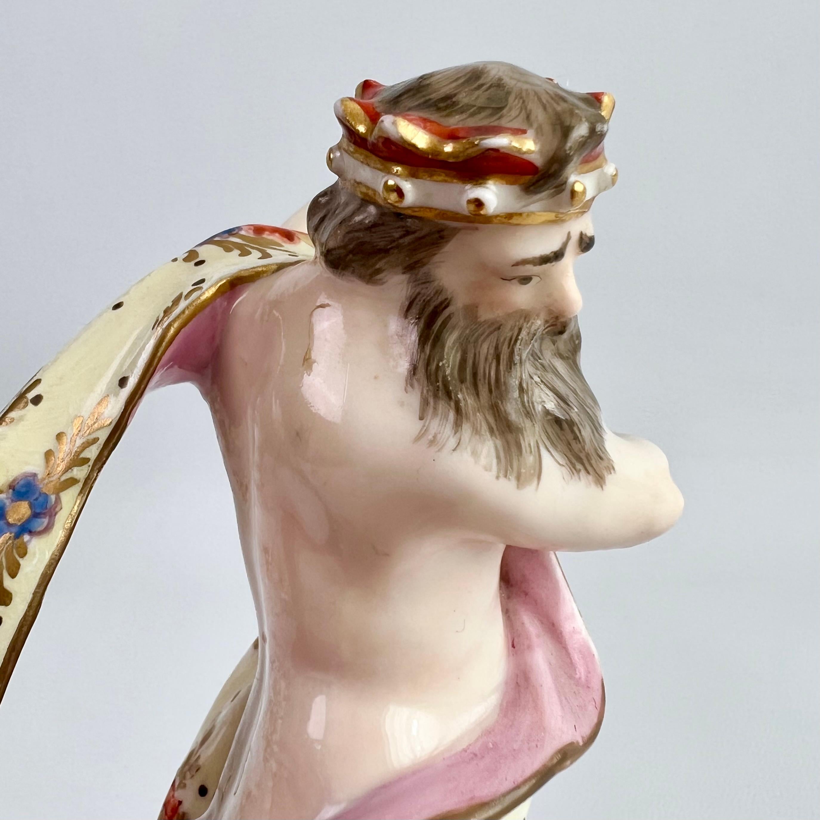 Derby Porcelain Figure of Neptune and Dolphin on a Shell, ca 1785 For Sale 3