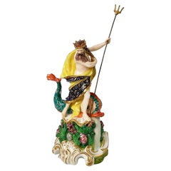 Derby Porcelain Figure of Neptune with a Dolphin, 1765-1830