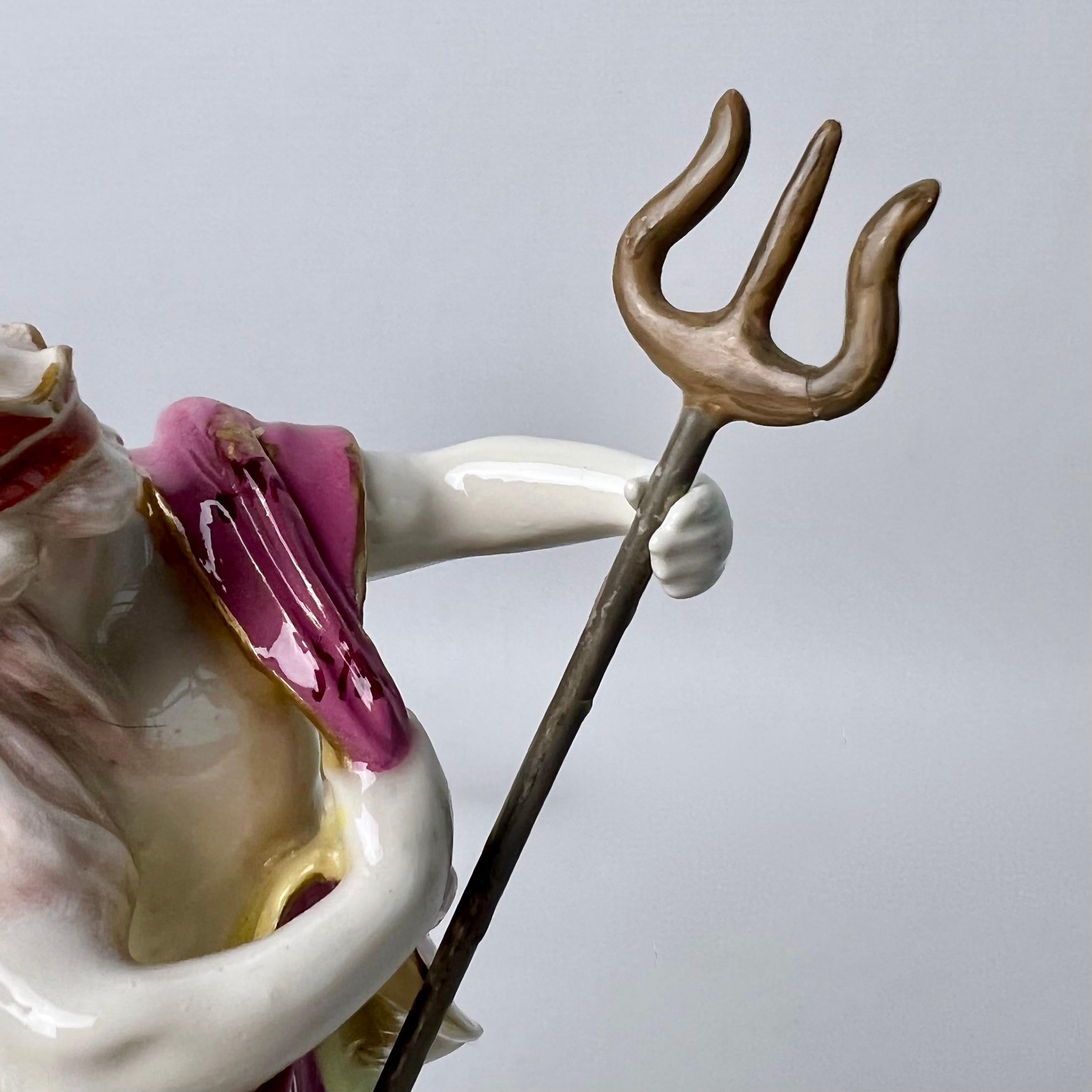 Derby Porcelain Figure of Neptune with Dolphin, Rococo, Ca 1765 11