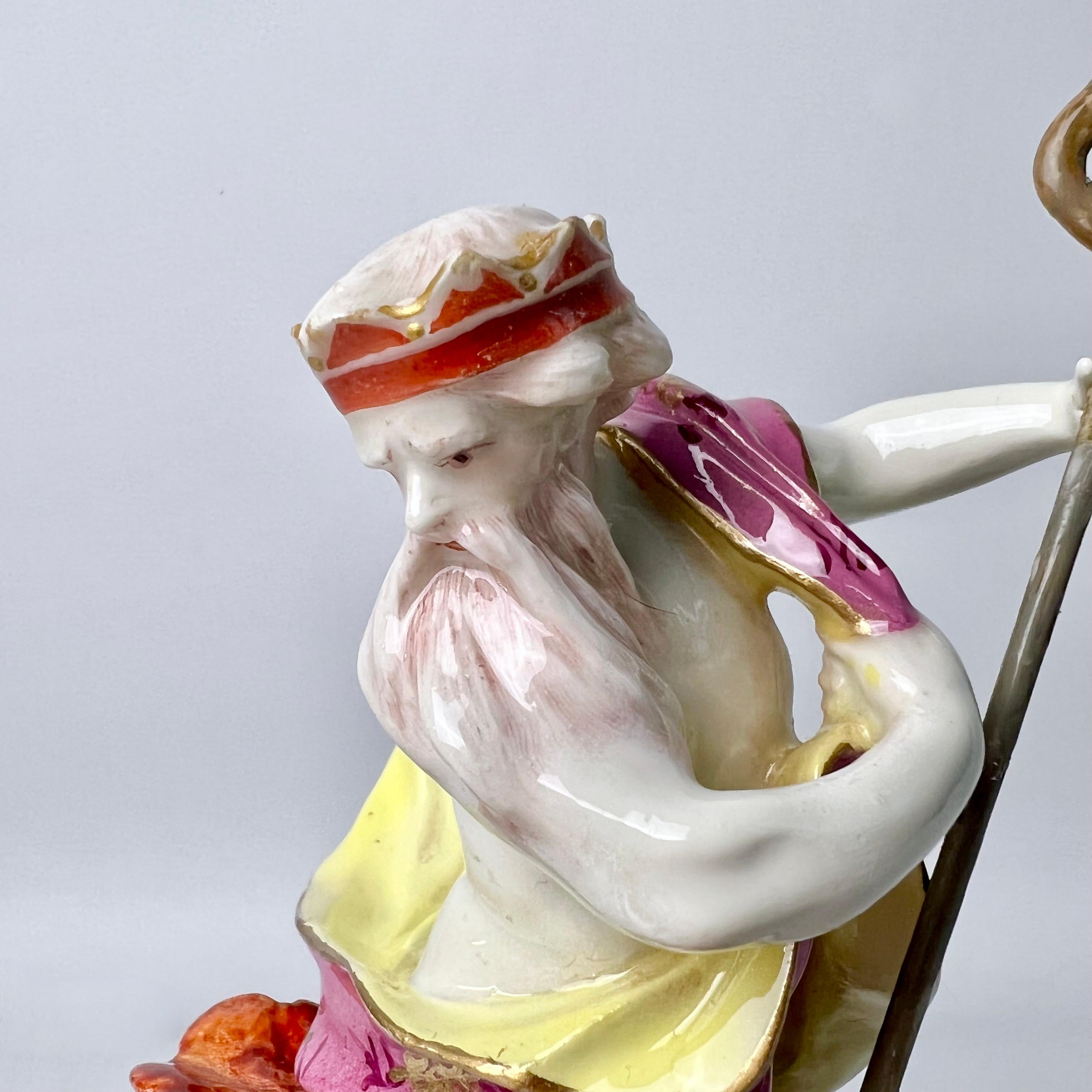 Derby Porcelain Figure of Neptune with Dolphin, Rococo, Ca 1765 In Good Condition In London, GB