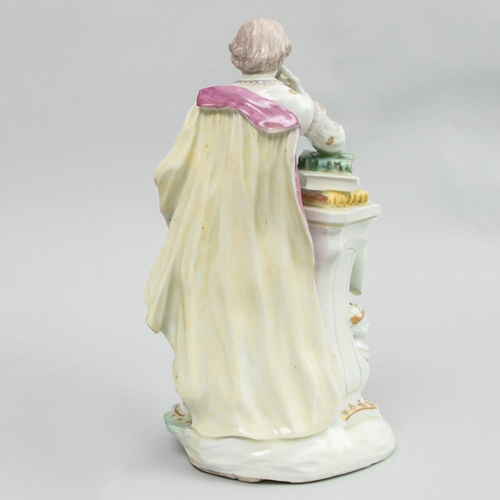 Georgian Derby Porcelain Figure of Shakespeare, circa 1765