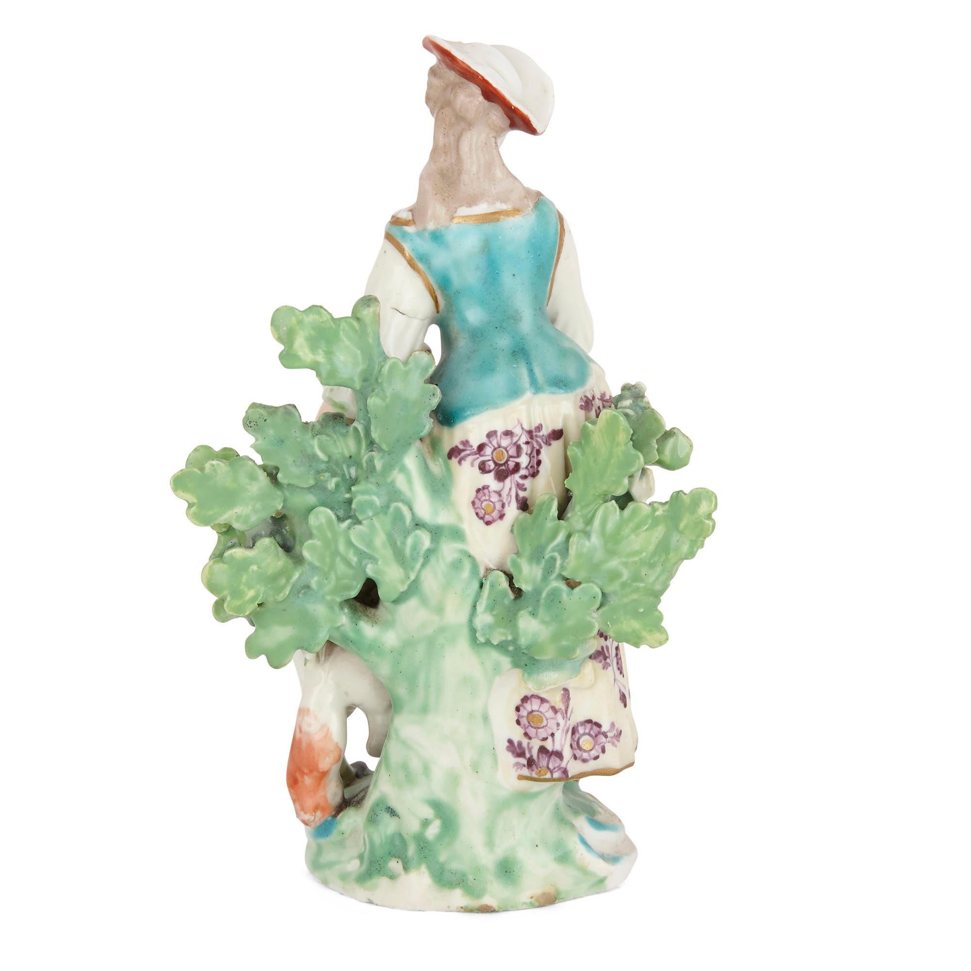 English Derby Porcelain Figures of a Shepherd and a Shepherdess