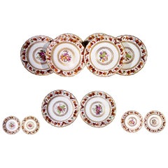 Derby Porcelain Fruit-Painted Plates, Set of Six, Pattern 126, Circa 1790
