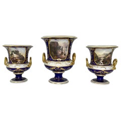 Derby Porcelain Garniture, Bloor Period, circa 1830