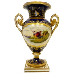 Derby Porcelain Hand-Painted Urn Form Vase