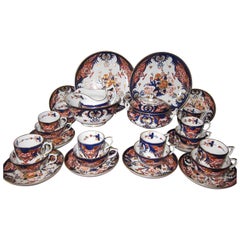 Derby Porcelain King's Pattern Tea Service with Coffee Cans